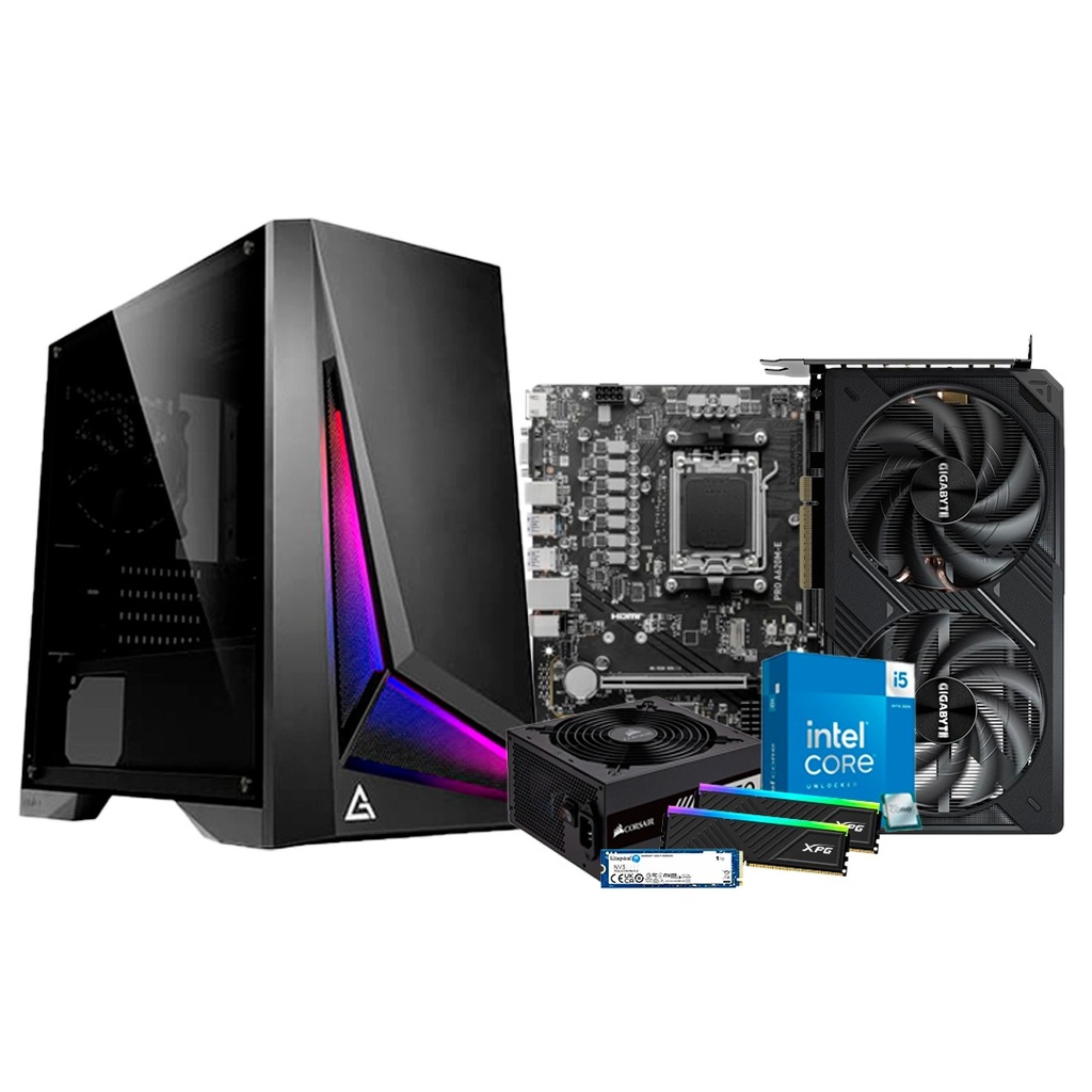 Pc Gamer i5 14400F H610M-G 750W 80 Plus Bronze DDR4 2x8 NVMe 1TB RTX 5060 TI