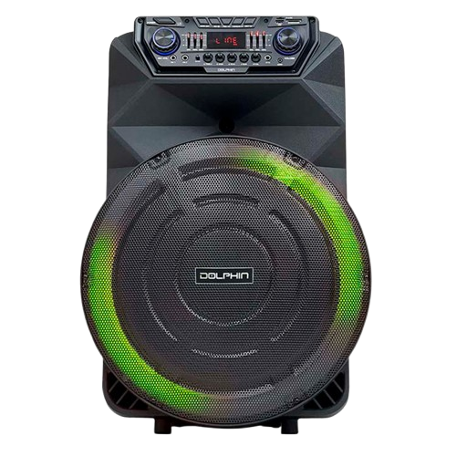 Bocina Bluetooth 4500W Dolphin SP 18RBT Party Speaker 18 Color negro 