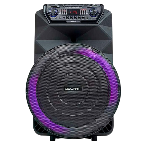 Bocina Bluetooth 4500W Dolphin SP 18RBT Party Speaker 18 Color negro 