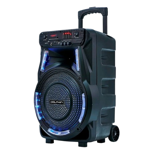 Bocina Bluetooth con microfono 80 RMS Dolphin SP 17RBT Trolley 12 color Negro
