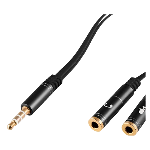Adaptador 3.5mm Argom ARG-CB-0029 Audio y Micrófono Macho-Hembra Negro