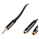 Adaptador 3.5mm Argom ARG-CB-0029 Audio y Micrófono Macho-Hembra Negro