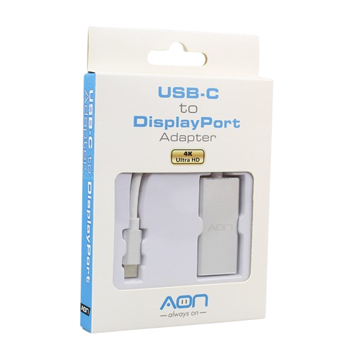Adaptador USB-C a DisplayPort AON AO-AD-1003 Macho-Hembra Blanco