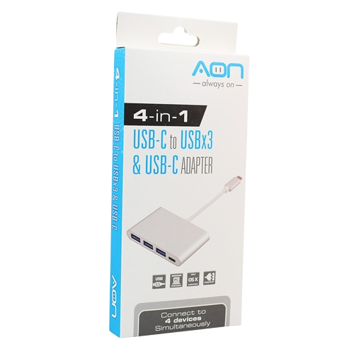 Adaptador USB-C a USB, USB-C AO-AD-1009 Macho-Hembra Plateado