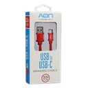 Cable USB a USB-C AON AO-CB-4002 3.5 Metros Trenzado Rojo