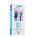 Cable USB a USB-C AON AO-CB-4003 3.5 Metros Trenzado Azul