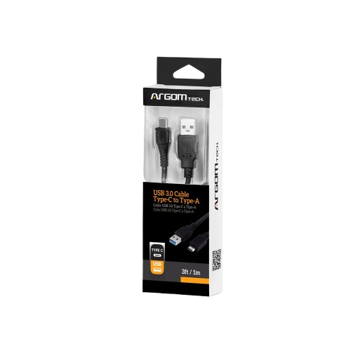 Cable USB-C a USB Argom  1 Metro Negro