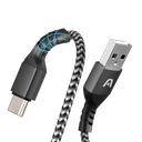 Cable USB-C a USB Argom ARG-CB-0025BK 1.8 Metros Trenzado Negro