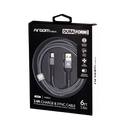 Cable USB-C a USB Argom ARG-CB-0025BK 1.8 Metros Trenzado Negro
