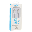 Cable USB-C a USB-C AON AO-CB-5011 2 Metros Trenzado Blanco