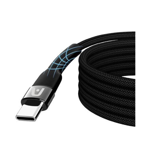 Cable USB-C a USB-C Argom ARG-CB-0047BK Carga Rápida 1.8 Metros Trenzado Negro