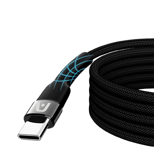 Cable USB-C a USB-C Argom ARG-CB-0049BK 1.8 Metros Trenzado Negro