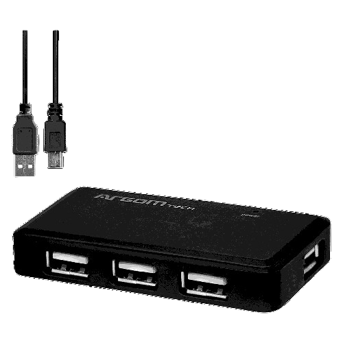 Hub Argom 4-Puertos USB 2.0 Negro 