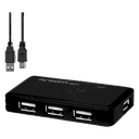 Hub Argom 4-Puertos USB 2.0 Negro 