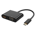 Hub AON 2-en-1 AO-AD-1007 USB-C a HDMI y VGA Negro