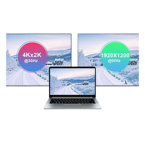 Hub AON 2-en-1 AO-AD-1007 USB-C a HDMI y VGA Negro