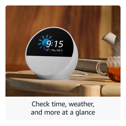 Bocina Inteligente Amazon Echo Spot Smart Blanca Con Alexa