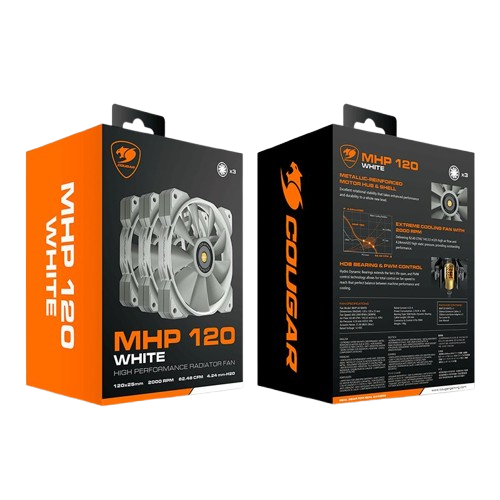 Kit de 3 Ventiladores Cougar MHP 120mm Blanco