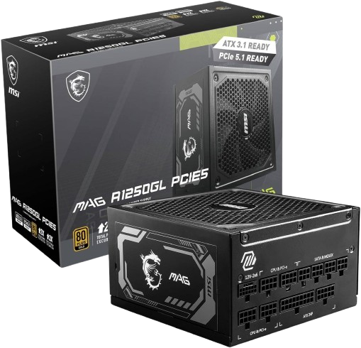 Fuente de Poder MSI MAG A1250GL 1250W 80 PLUS Gold 