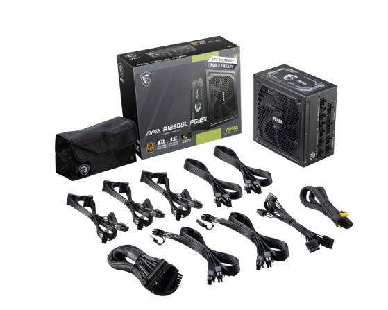 Fuente de Poder MSI MAG A1250GL 1250W 80 PLUS Gold 