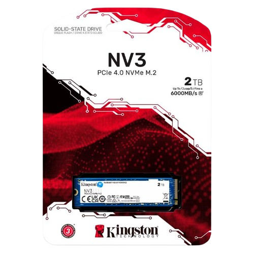 Unidad SSD M.2 2280 2TB Kingston NV3 PCIe NVMe 6000Mbps