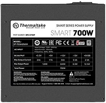 Fuente de poder Thermaltake 700W 80 Plus White