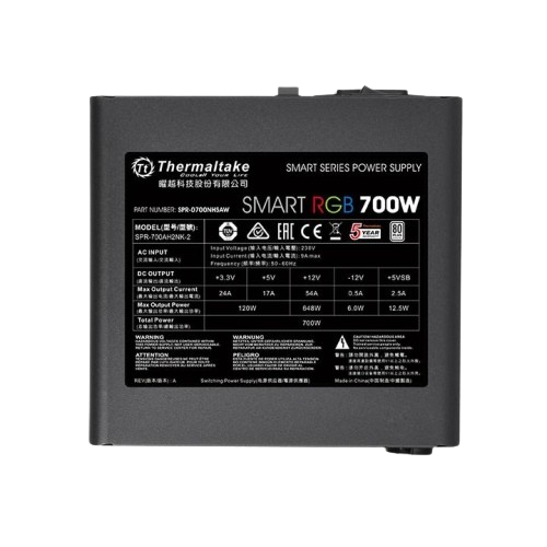 Fuente de poder Thermaltake 700w RGB 80 Plus White
