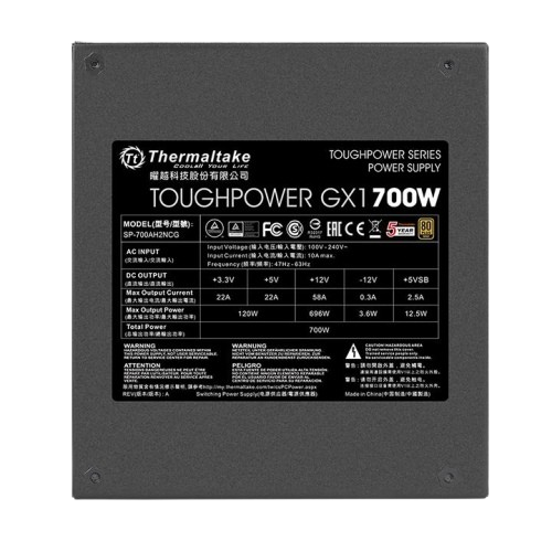 Fuente De Poder Thermaltake Toughpowe 700W Plus Gold