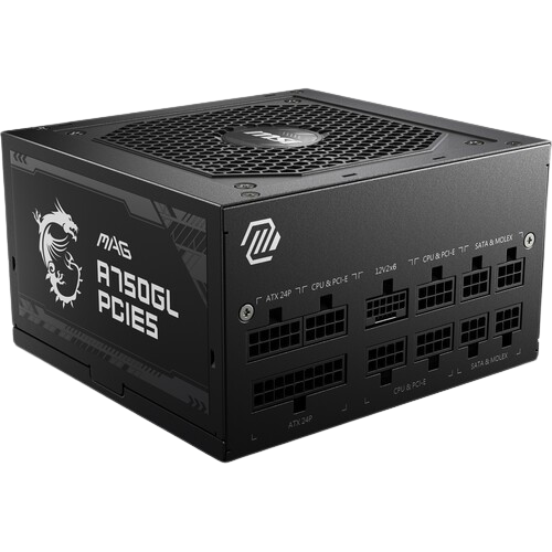 Fuente de poder MSI MAG A750GL PCIE5 750W 80 Plus Gold