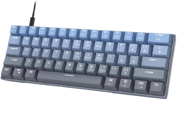 Teclado MageGee mecanico 60% Switch Amarillo retroiluminado azul