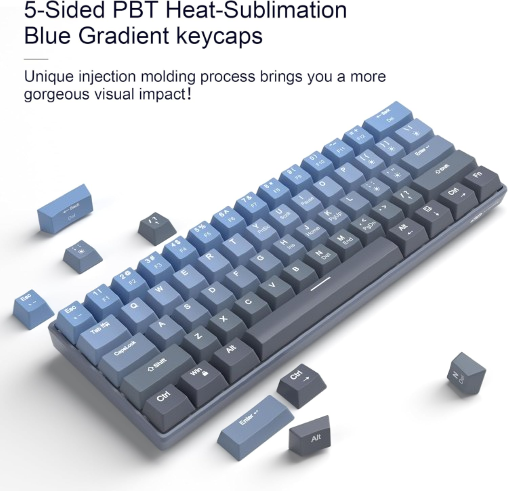 Teclado MageGee mecanico 60% Switch Amarillo retroiluminado azul