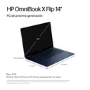 Laptop HM Omnibook X FLIP 2 en 1 14" Touch 2K Intel Ultra Core 7 256V 16GB RAM DDR5 1TB SSD W11 H Azul