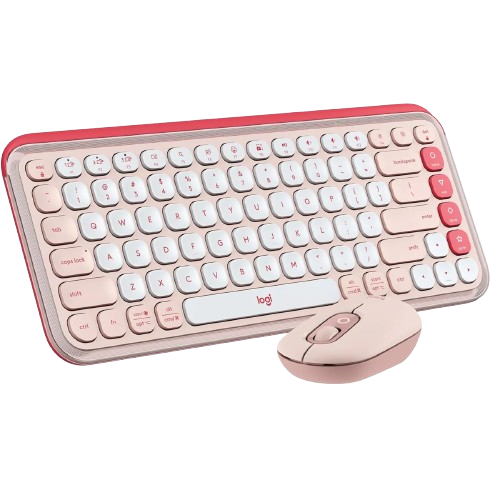 Teclado y Mouse  Logitech Pop Icon 920 013053 Inalámbricos Bluetooth Rosado