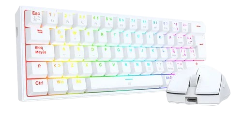 Teclado y mouse Gaming Redragon S143 Alambrico USB  Blanco
