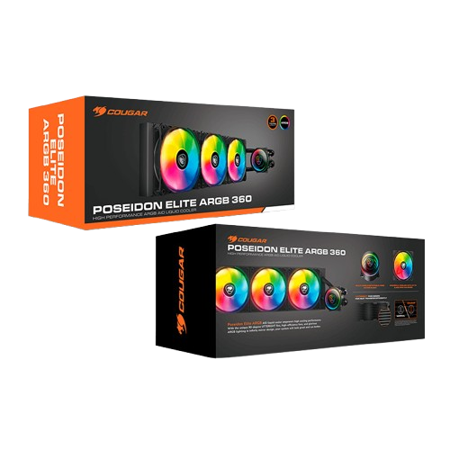 Enfriamiento Líquido 360mm Cougar Poseidon Elite ARGB Negro