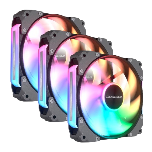Kit de 3 Ventiladores Cougar APOLAR 120mm ARGB Negro