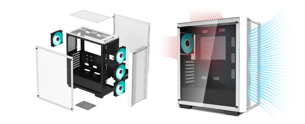 Case Gaming DeepCool CC560 MESH V2 WH MID TOWER