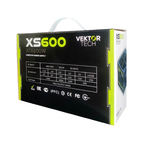 Fuente de Poder Gaming 600W VektorTech ATX XS600
