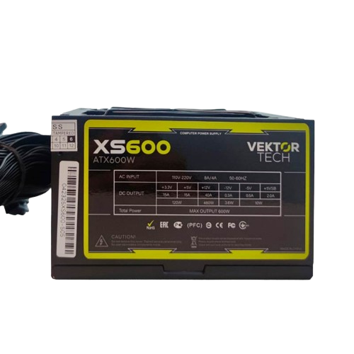 Fuente de Poder Gaming 600W VektorTech ATX XS600