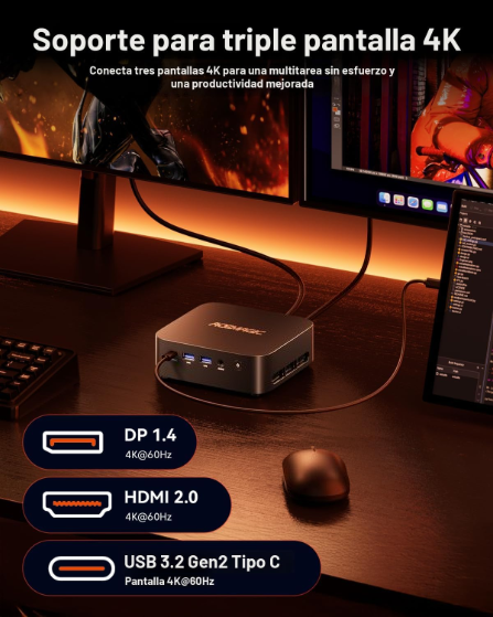 Mini PC ACEMAGICIAN Kron Mini K1 16GB DDR4 512 GB SSD Ryzen 7 7730U 