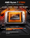 Mini PC ACEMAGIC 16GB DDR4 512GB SSD Ryzen 7 5700U W11 Pro