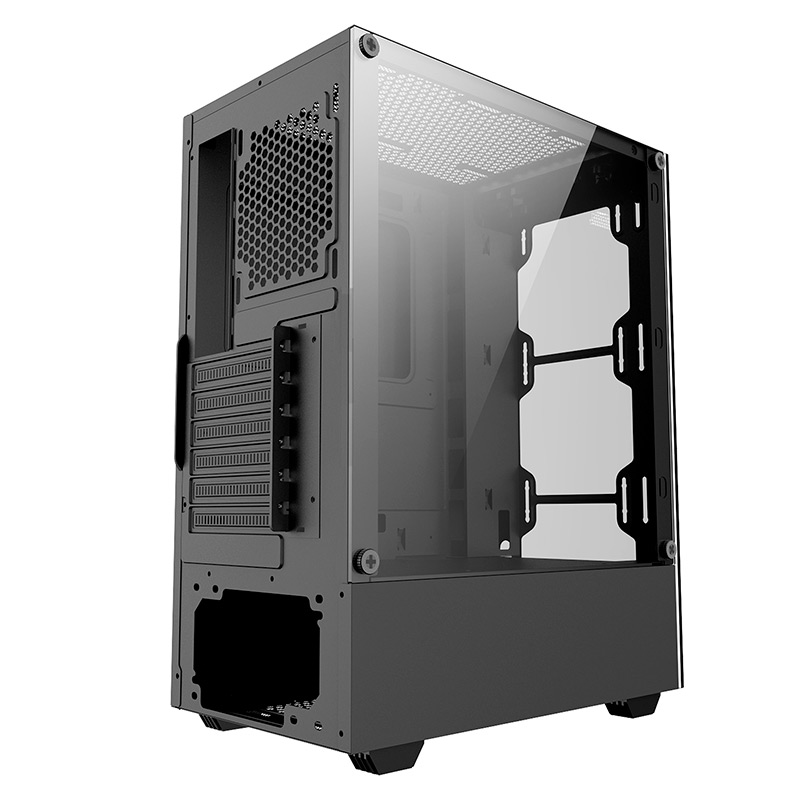 Case Gaming CheckPoint GForce-550 Media Torre Vidrio Templado ATX Negro (Sin Fuente)