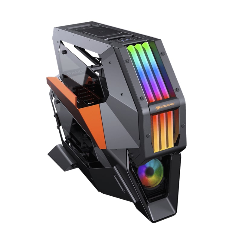Case Gaming Cougar Conquer 2 Torre Completa Vidrio Templado ATX Negro-Naranja (Sin Fuente)
