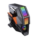 Case Gaming Cougar Conquer 2 Torre Completa Vidrio Templado ATX Negro-Naranja (Sin Fuente)