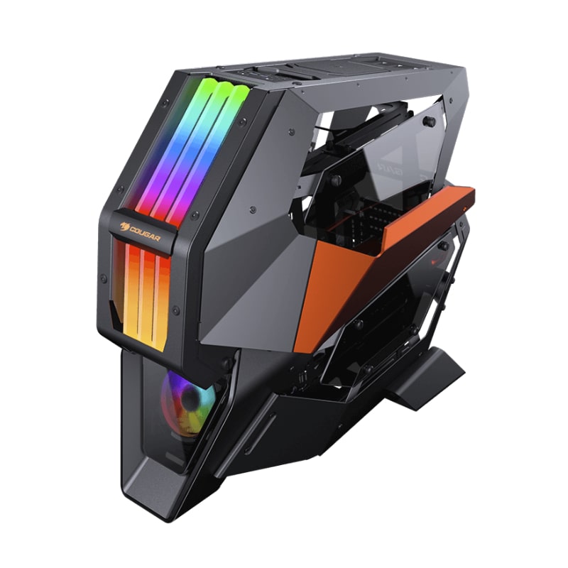 Case Gaming Cougar Conquer 2 Torre Completa Vidrio Templado ATX Negro-Naranja (Sin Fuente)