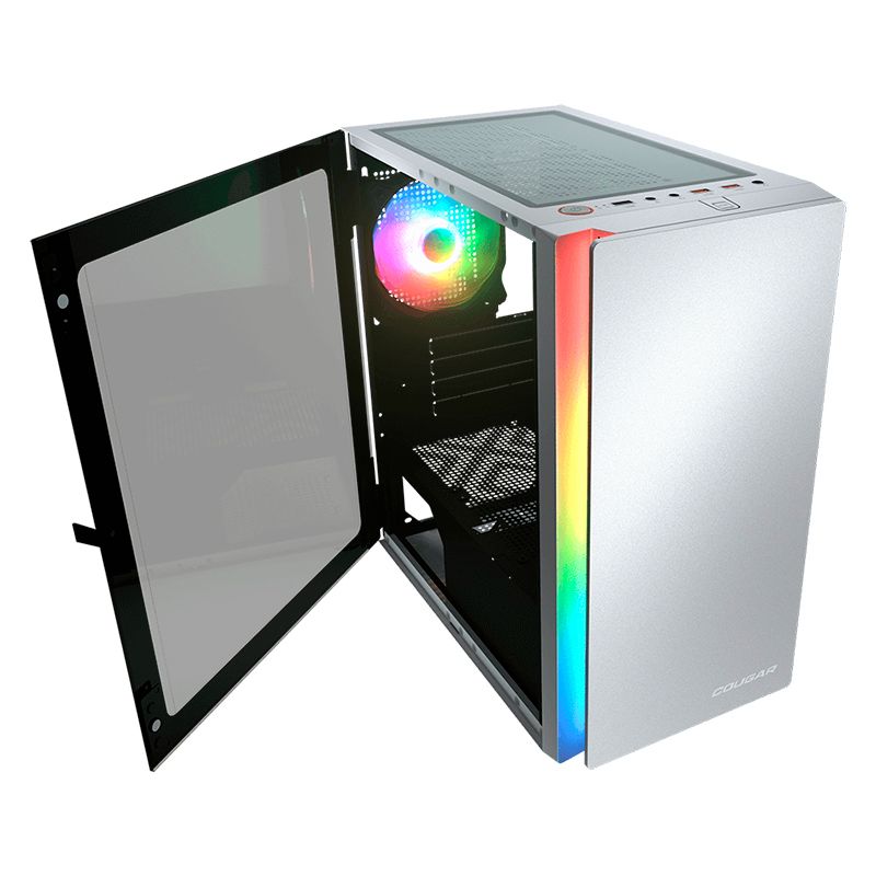 Case Gaming Cougar Purity RGB Vidrio Templado Media Torre Micro ATX Blanco (Sin Fuente)