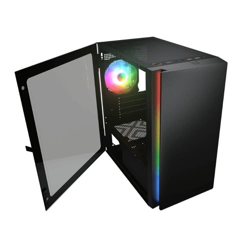 Case Gaming Cougar Purity RGB Vidrio Templado Media Torre Micro Negro ATX (Sin Fuente)