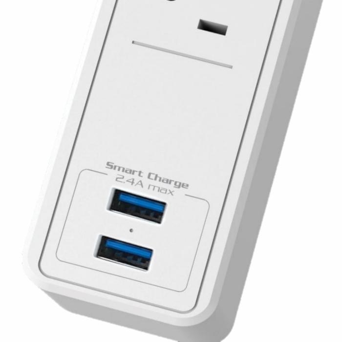 Forza Protector contra sobretensiones 1200J/1680W, 6 salidas 120V/240V Blanco