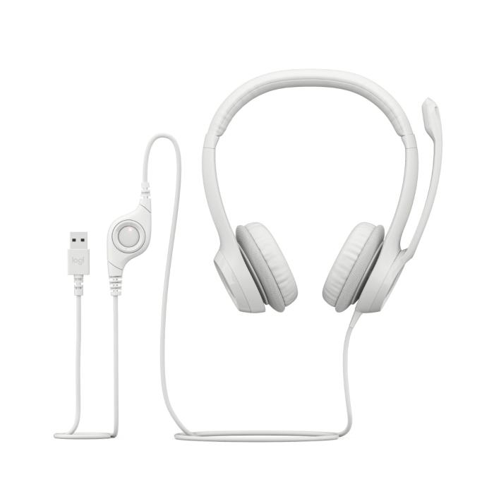 Logitech H390 Audífonos con Micrófono Alámbrico USB Blanco