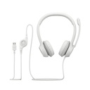 Logitech H390 Audífonos con Micrófono Alámbrico USB Blanco